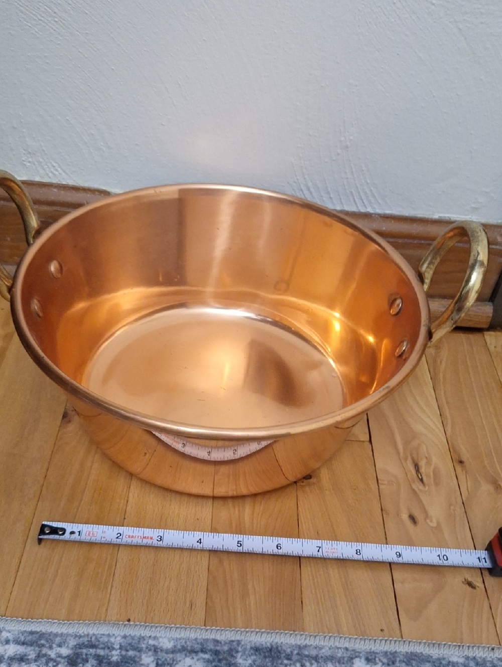 Copper Serving Bowl with Handles - Copper Color